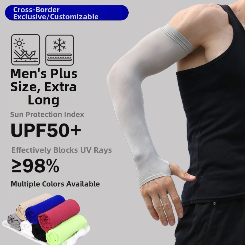 Oversize lélegző ice silk karvédők UV védelemmel, hosszított hosszúságú, nyári vezetéshez