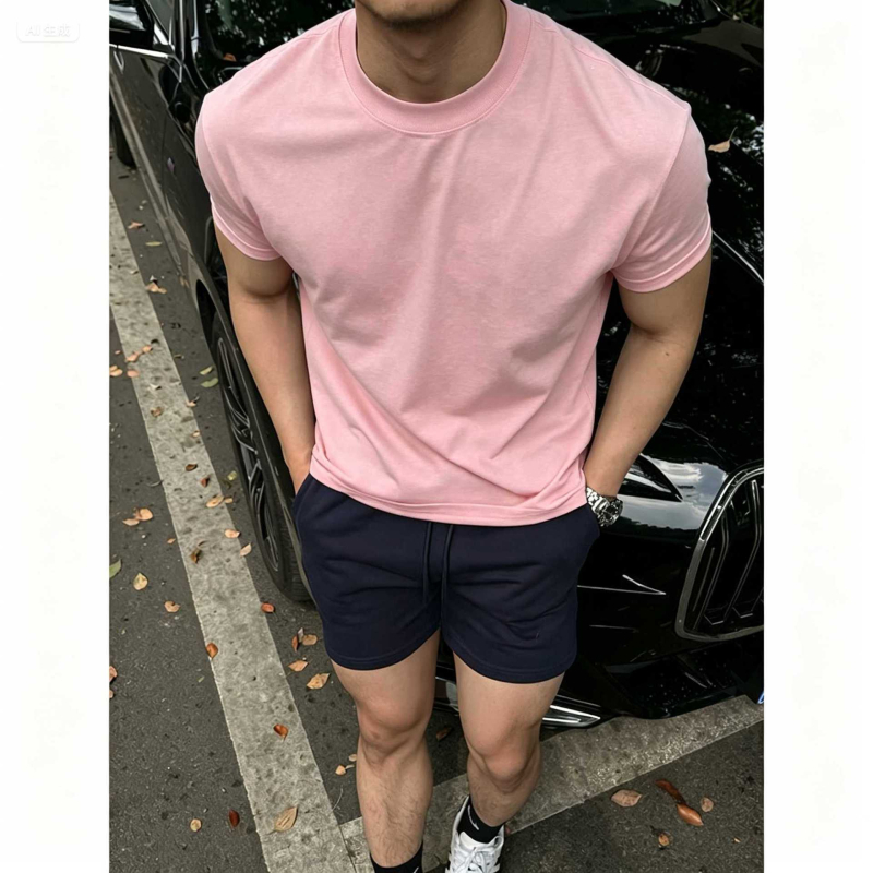 Muški slim-fit T-shirt kratkih rukava tamnoplave boje, Sorona hlađenje, ljeto, brzo sušenje