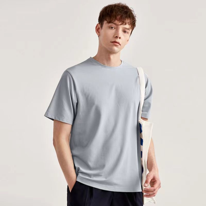 Muji-stil muška ljetna T-shirt s kratkim rukavima, bijela, okrugli izrez, casual