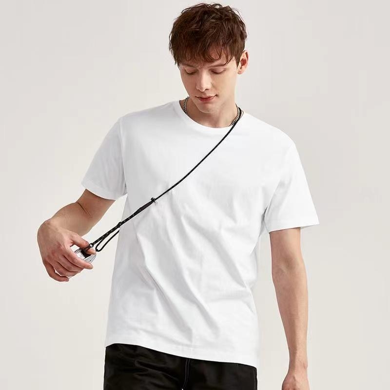 Muji-stil muška ljetna T-shirt s kratkim rukavima, bijela, okrugli izrez, casual