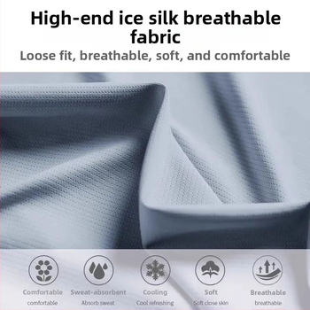 Ice Silk бързосъхнещ мъжки летен спортен комплект с къс ръкав