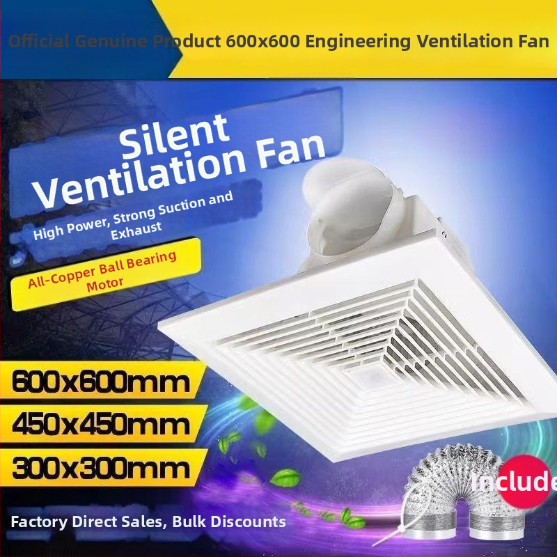 Integrovaný stropný odsávací ventilátor 600x600 s hliníkovým panelom a sadrokartónom do kúpeľne, 30x30
