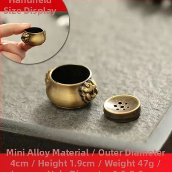 Porcelánová sada na osem mini mosadzných kadidiel a šálok na čaj na domáce použitie