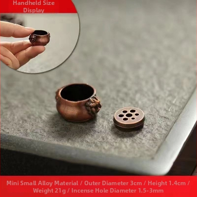 Porcelánová sada na osem mini mosadzných kadidiel a šálok na čaj na domáce použitie