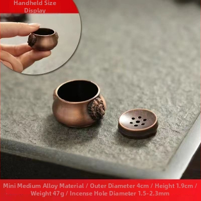 Porcelánová sada na osem mini mosadzných kadidiel a šálok na čaj na domáce použitie