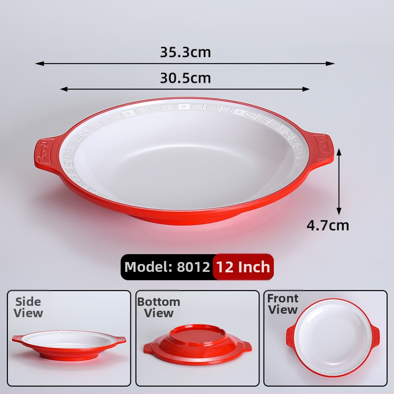 Melamínový tanier na raky, odolný voči pádu na grilovanie a morské plody, veľký tanier podobný porcelánu na komerčné použitie