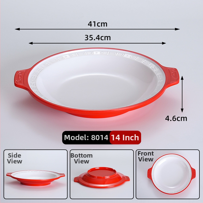 Melamínový tanier na raky, odolný voči pádu na grilovanie a morské plody, veľký tanier podobný porcelánu na komerčné použitie