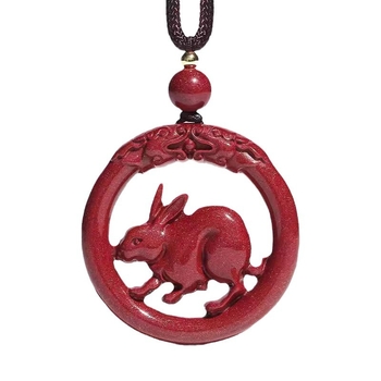 Okrugli medaljon od cinabara s motivom zodijaka i zmajem, gravirano, unisex