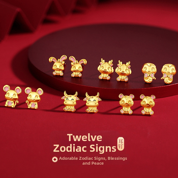 TiChia – Cercei originali cu zodiacul celor doisprezece pentru femei, argint 925, stil chinezesc, semnul calului