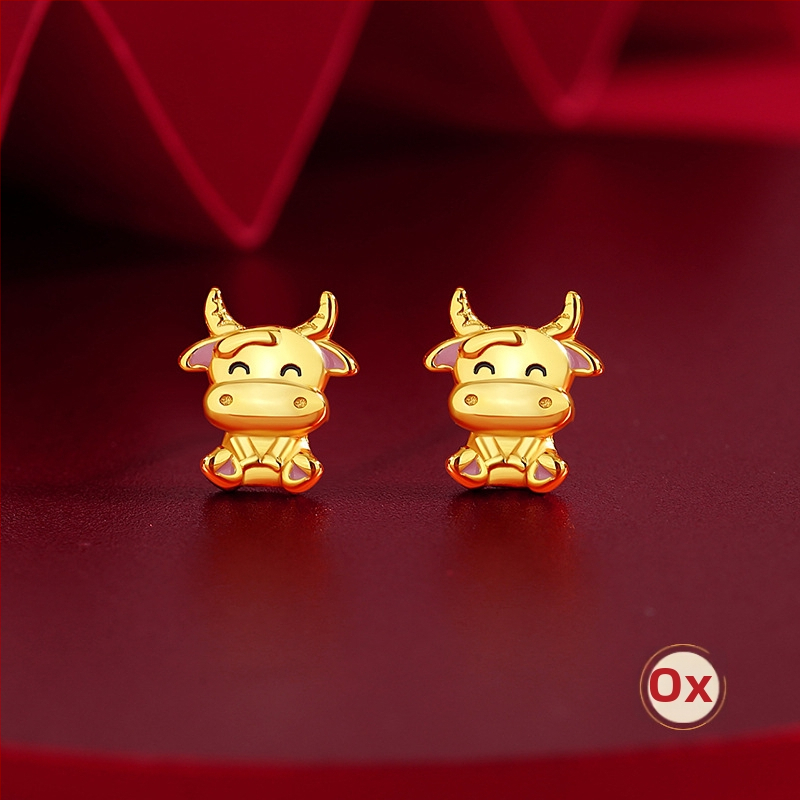 TiChia – Cercei originali cu zodiacul celor doisprezece pentru femei, argint 925, stil chinezesc, semnul calului