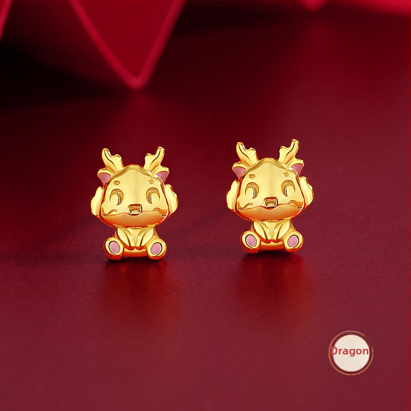 TiChia – Cercei originali cu zodiacul celor doisprezece pentru femei, argint 925, stil chinezesc, semnul calului