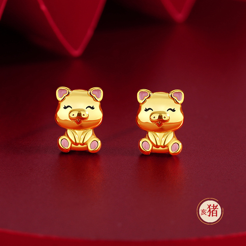TiChia – Cercei originali cu zodiacul celor doisprezece pentru femei, argint 925, stil chinezesc, semnul calului