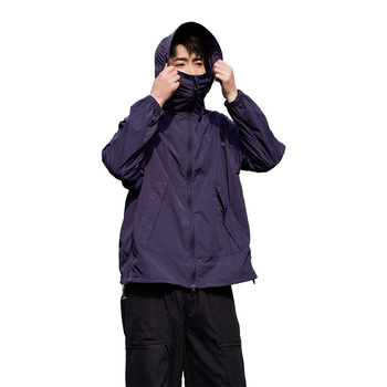 Unisex priedušná, ľahká vetrovka s ochranou proti slnku UPF50+ a kapucňou na letné outdoorové aktivity