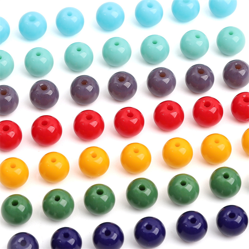8 mm staklene jednobojne retro okrugle perle za DIY nakit – slobodne perle za narukvice i ogrlice