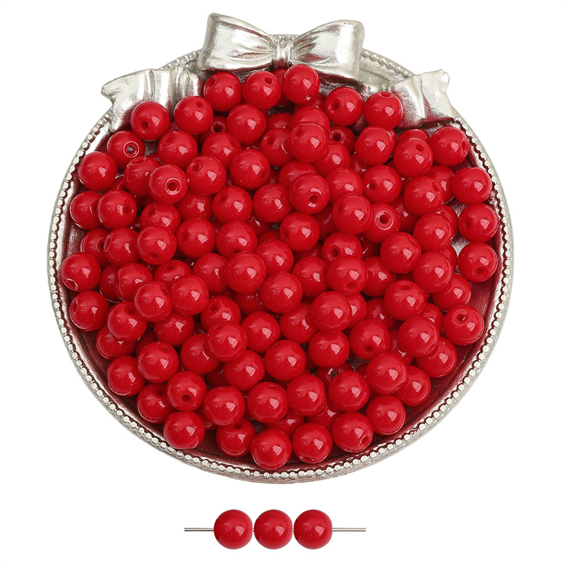 8 mm staklene jednobojne retro okrugle perle za DIY nakit – slobodne perle za narukvice i ogrlice