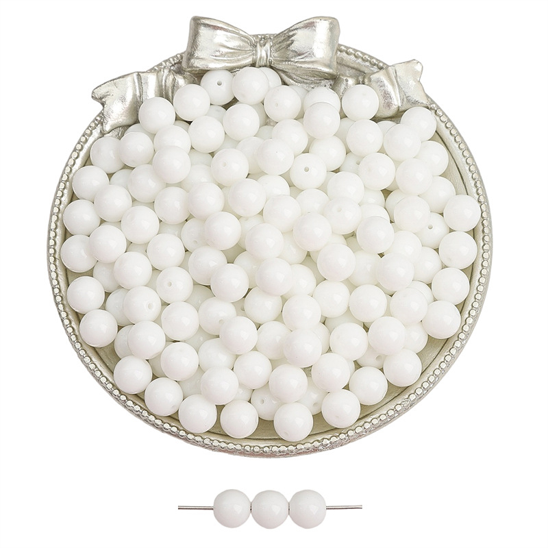 8 mm staklene jednobojne retro okrugle perle za DIY nakit – slobodne perle za narukvice i ogrlice