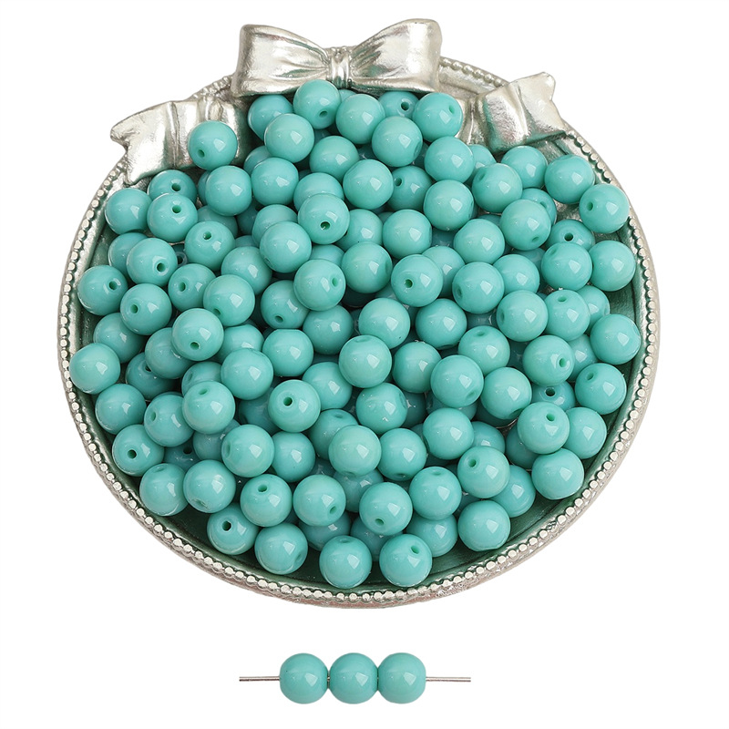 8 mm staklene jednobojne retro okrugle perle za DIY nakit – slobodne perle za narukvice i ogrlice