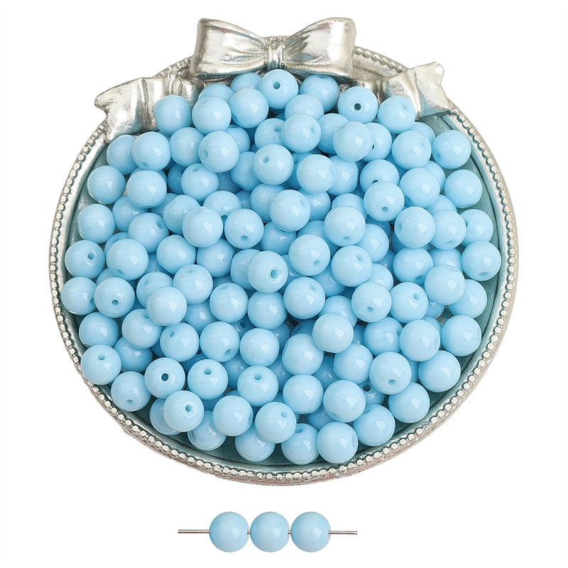 8 mm staklene jednobojne retro okrugle perle za DIY nakit – slobodne perle za narukvice i ogrlice