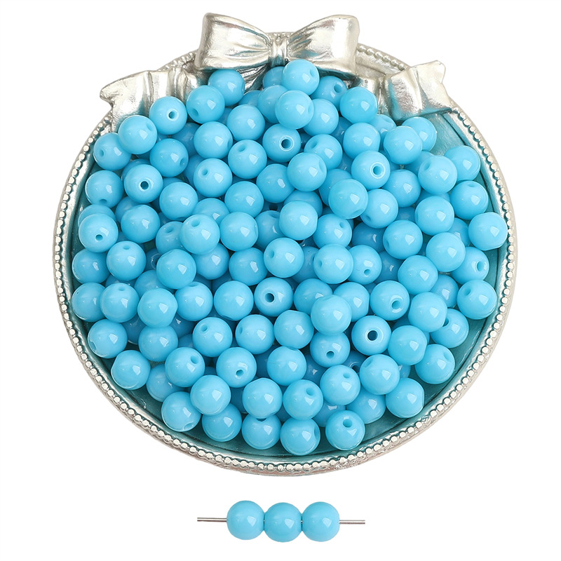 8 mm staklene jednobojne retro okrugle perle za DIY nakit – slobodne perle za narukvice i ogrlice