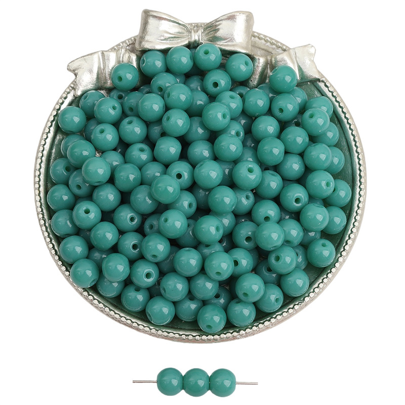 8 mm staklene jednobojne retro okrugle perle za DIY nakit – slobodne perle za narukvice i ogrlice