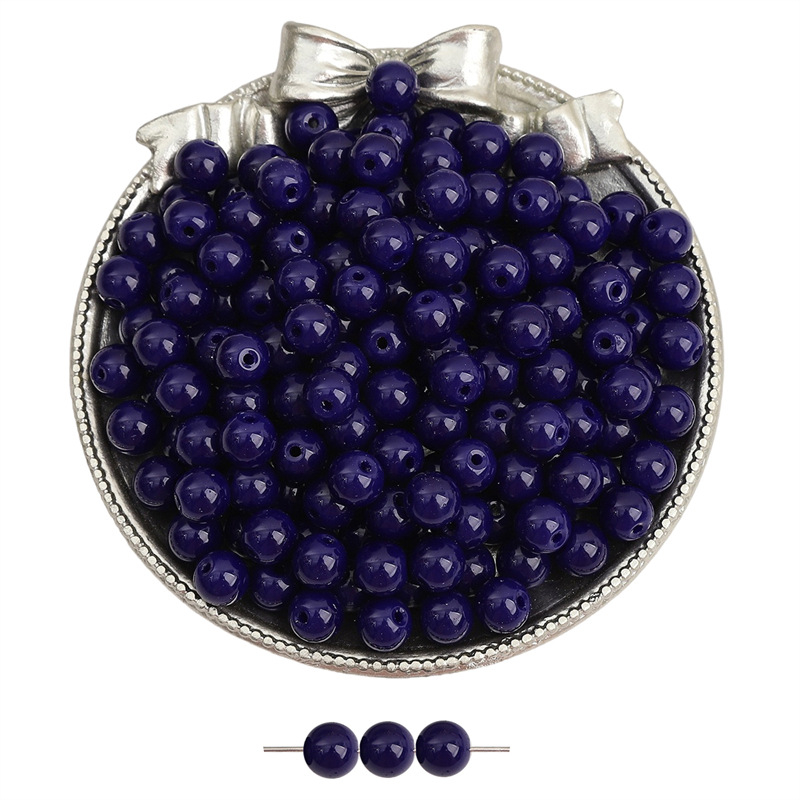 8 mm staklene jednobojne retro okrugle perle za DIY nakit – slobodne perle za narukvice i ogrlice