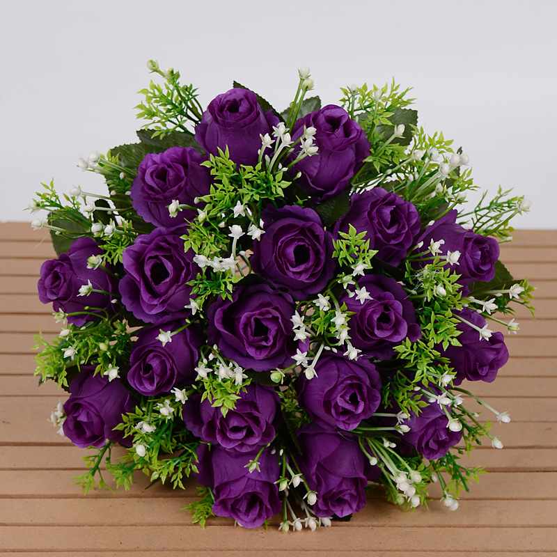 Veliki buket umjetnih ruža za vjenčanje - vjenčani buket za mladenku i dekoracija dnevnog boravka i stola