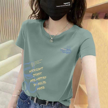 Tricou dama cu mânecă scurtă pentru femei mature, vară, guler rotund, croială lejeră, imprimeu, mâneci în stil prințesă, stil casual