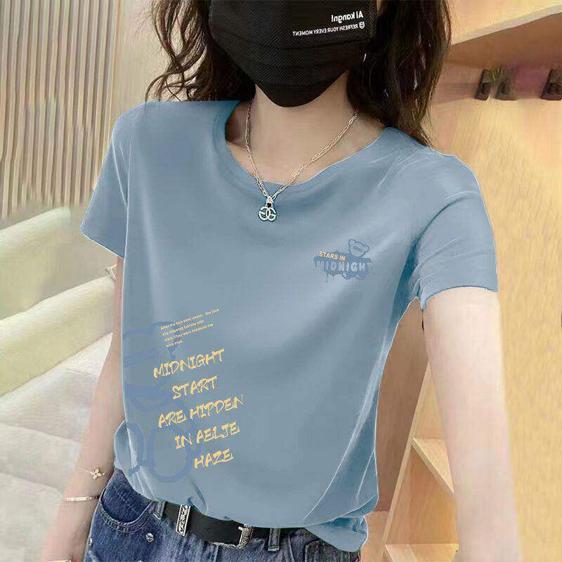 Tricou dama cu mânecă scurtă pentru femei mature, vară, guler rotund, croială lejeră, imprimeu, mâneci în stil prințesă, stil casual