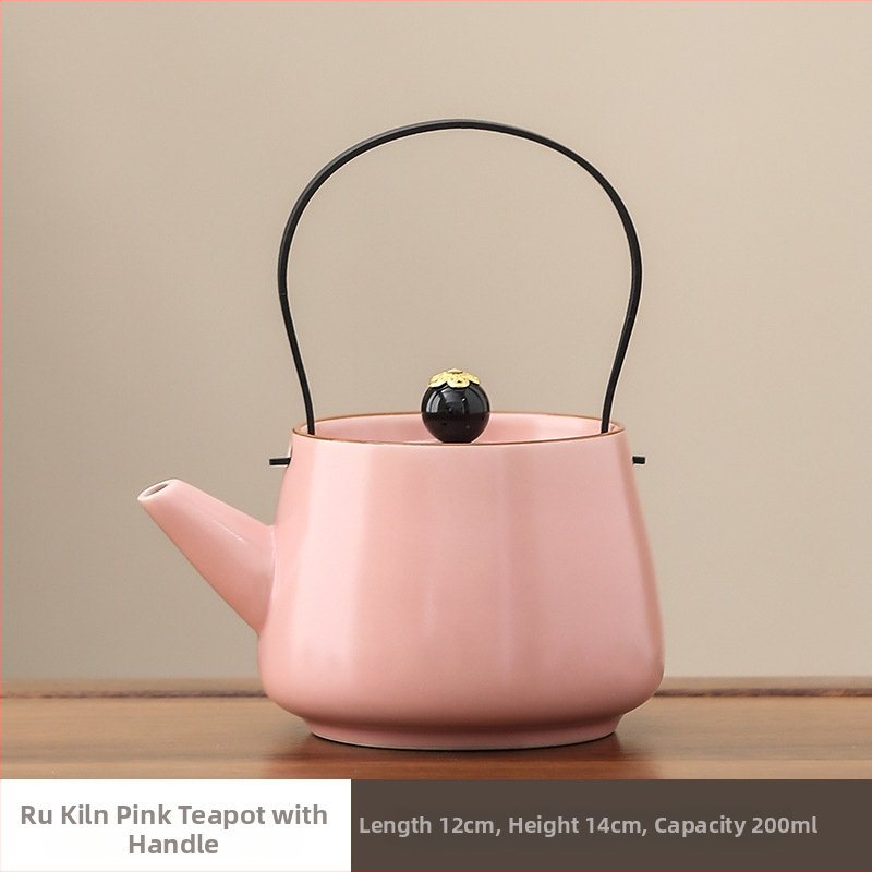 Panda teáskanna fogantyúval, Ru Kiln kerámia, kínai stílus, elegáns magas minőségű teáskanna