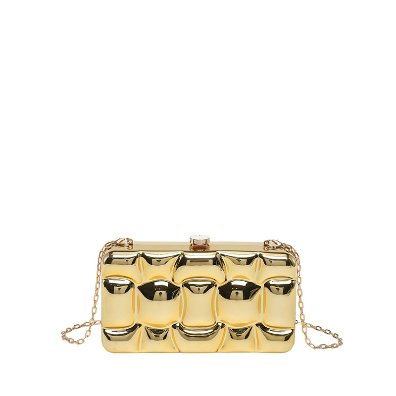 Akril estélyi clutch lánccal, négyszögletes doboz formájú crossbody