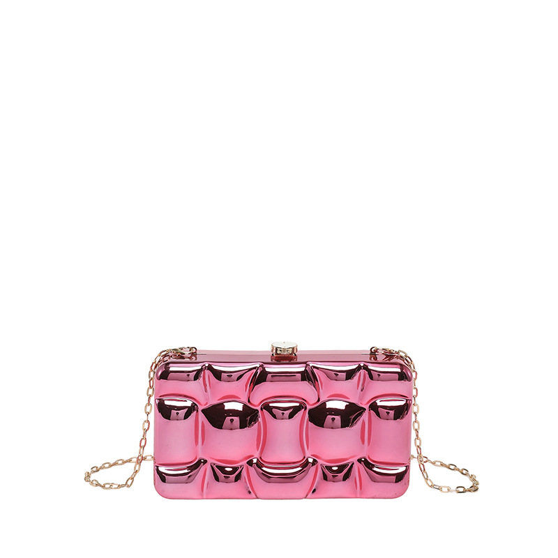 Akril estélyi clutch lánccal, négyszögletes doboz formájú crossbody