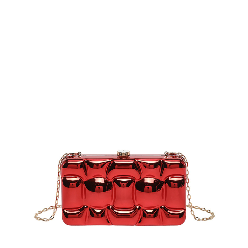Akril estélyi clutch lánccal, négyszögletes doboz formájú crossbody