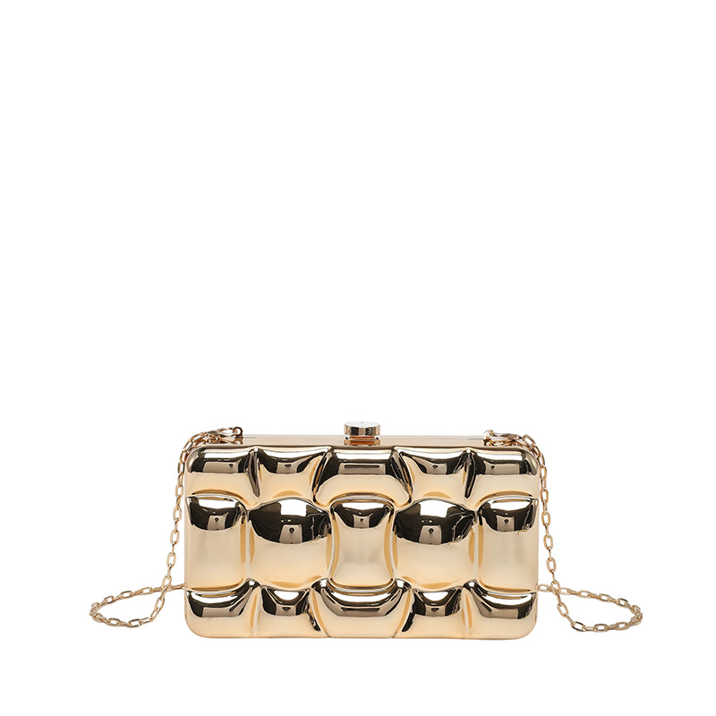 Akril estélyi clutch lánccal, négyszögletes doboz formájú crossbody