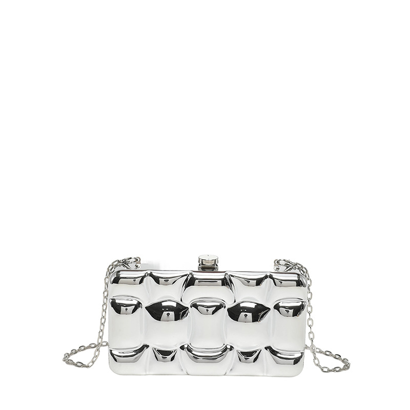 Akril estélyi clutch lánccal, négyszögletes doboz formájú crossbody