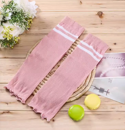 Női vékony pamut napvédő kar- és alkarvédő nyárra, csíkos jacquard mintával