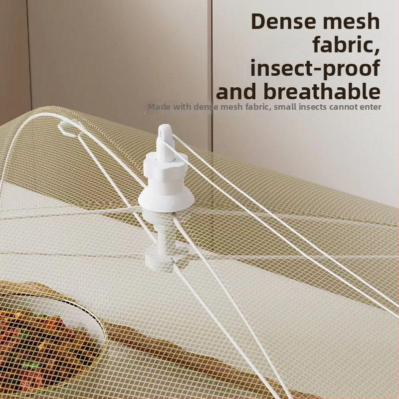 Antibakteriálny kuchynský obal na jedlo Hongpai odolný voči hmyzu, skladací biely čipkovaný sieťovaný materiál, prachotesný