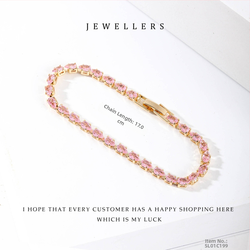 Brățară zirconiu unisex, zirconiu micro pavé, lux ușor, închidere minimalistă
