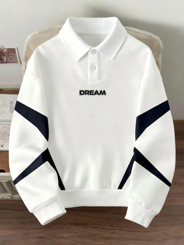 Мъжко поло с дълги ръкави, slim fit, полиестер, дигитален печат, приятно за кожата, есен 2025