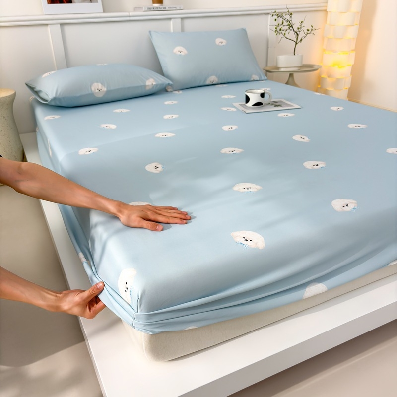 26 új A-kategóriás stílus, hűs Ice-Silk ágynemű háromrészes készlet: ágytakaró, matracvédő és lepedő