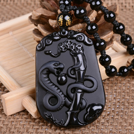 Obsidijan zodijak žad privjesak ogrlica, unisex, 12 znakova