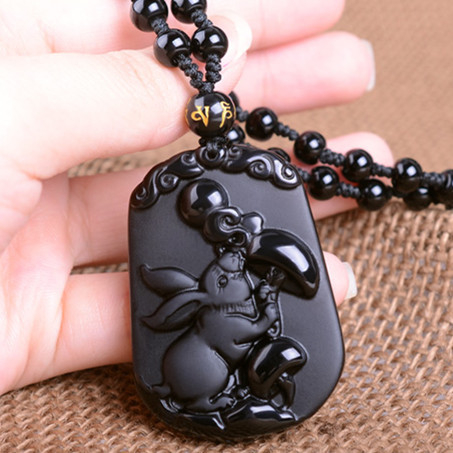 Obsidijan zodijak žad privjesak ogrlica, unisex, 12 znakova