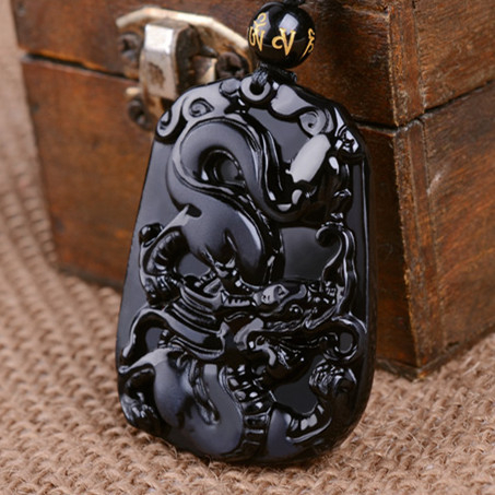 Obsidijan zodijak žad privjesak ogrlica, unisex, 12 znakova