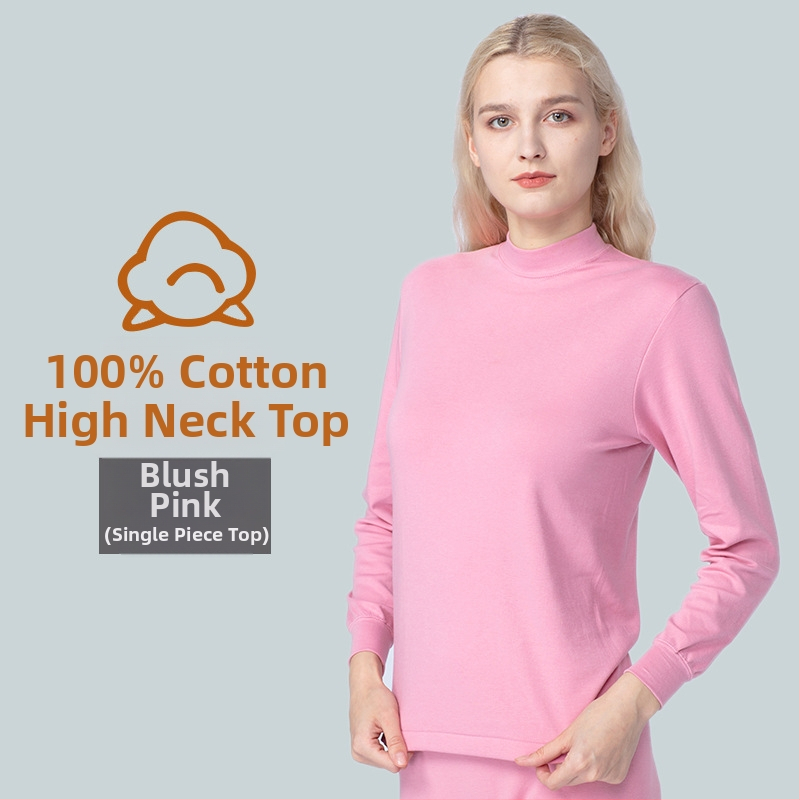 Top de bază feminin din bumbac 100%, croială lejeră, pulover călduros cu guler rotund pentru toamnă și iarnă