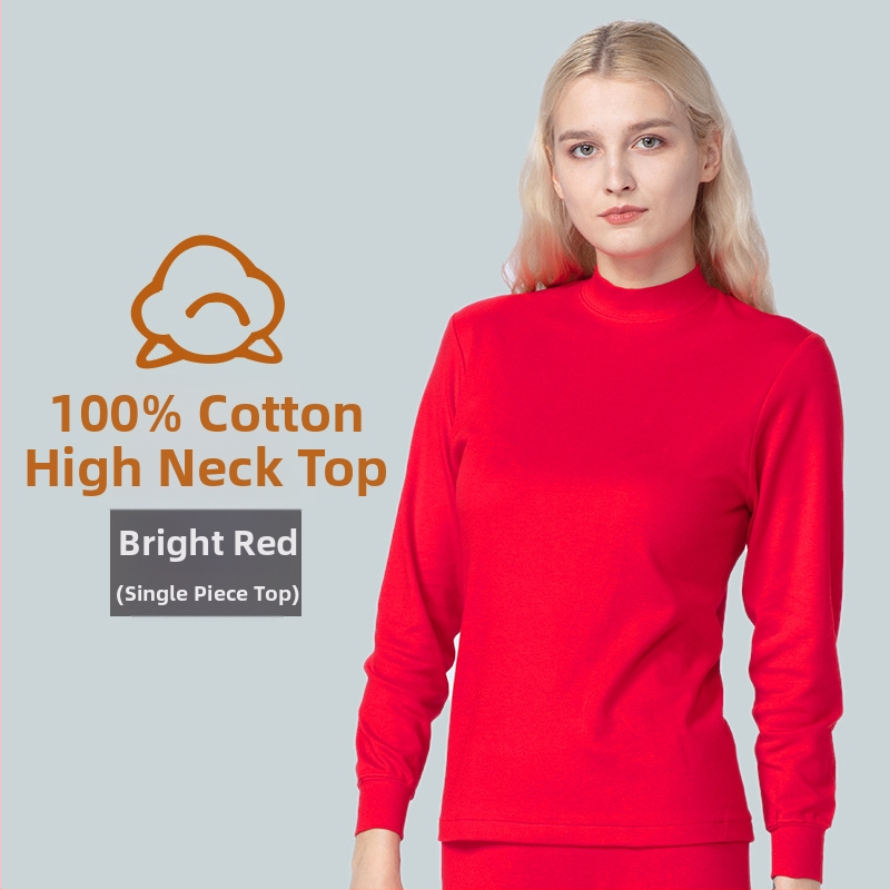 Top de bază feminin din bumbac 100%, croială lejeră, pulover călduros cu guler rotund pentru toamnă și iarnă