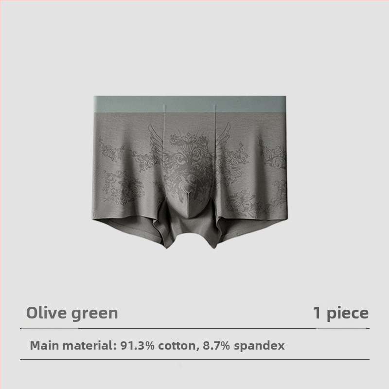 Модал мъжки боксерки, антибактериална вложка в Mulberry Silk, безшевен принт, дишащи и комфортни, голям размер