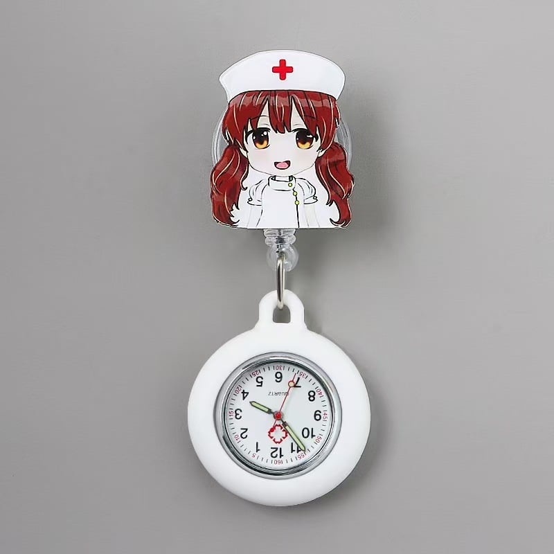 Izvlačni džepni sat s motivom medicinske sestre, veliki ženski džepni sat s cifernikom