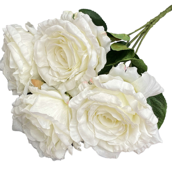 5 stabljika umjetnog Thai Queen Rose od svile za vjenčanu dekoraciju, rekviziti za fotografiju i ukrašavanje doma