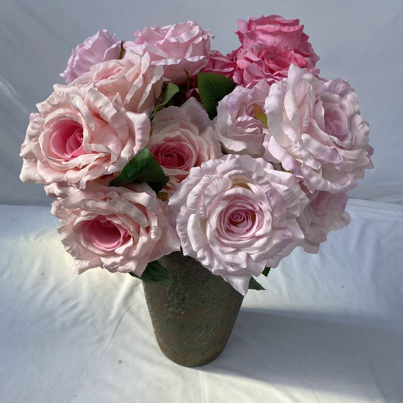 5 stabljika umjetnog Thai Queen Rose od svile za vjenčanu dekoraciju, rekviziti za fotografiju i ukrašavanje doma