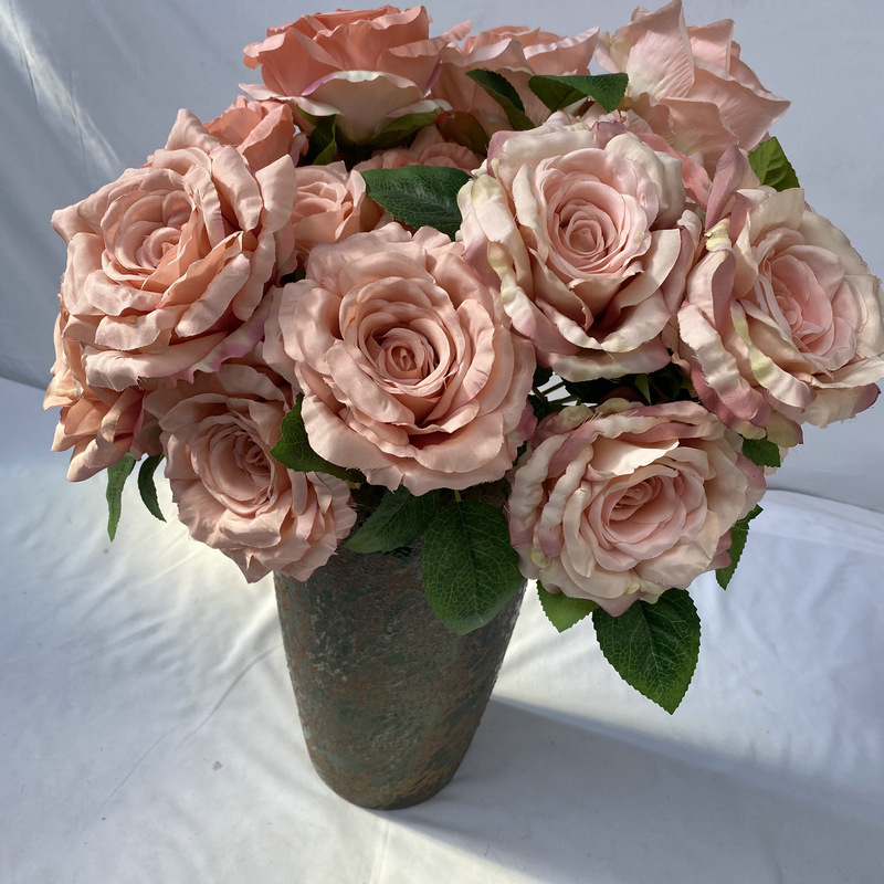 5 stabljika umjetnog Thai Queen Rose od svile za vjenčanu dekoraciju, rekviziti za fotografiju i ukrašavanje doma
