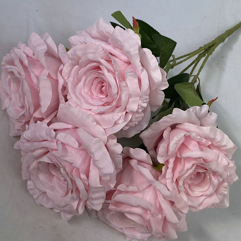 5 stabljika umjetnog Thai Queen Rose od svile za vjenčanu dekoraciju, rekviziti za fotografiju i ukrašavanje doma